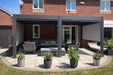 Nova Titan 5.3x3m aluminium pergola in grey customer image on patio