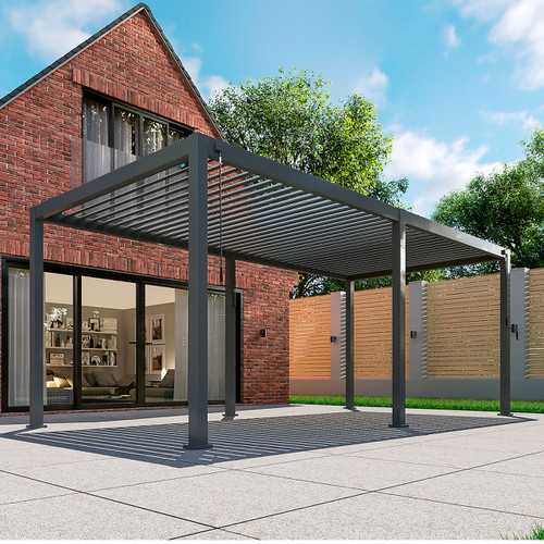 Nova Titan Aluminium Pergola in Grey