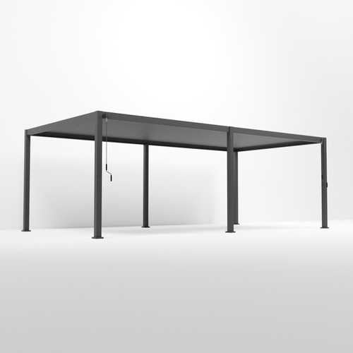 Nova Titan Aluminium Pergola in Grey - 7.2 x 3.6m frame with white background
