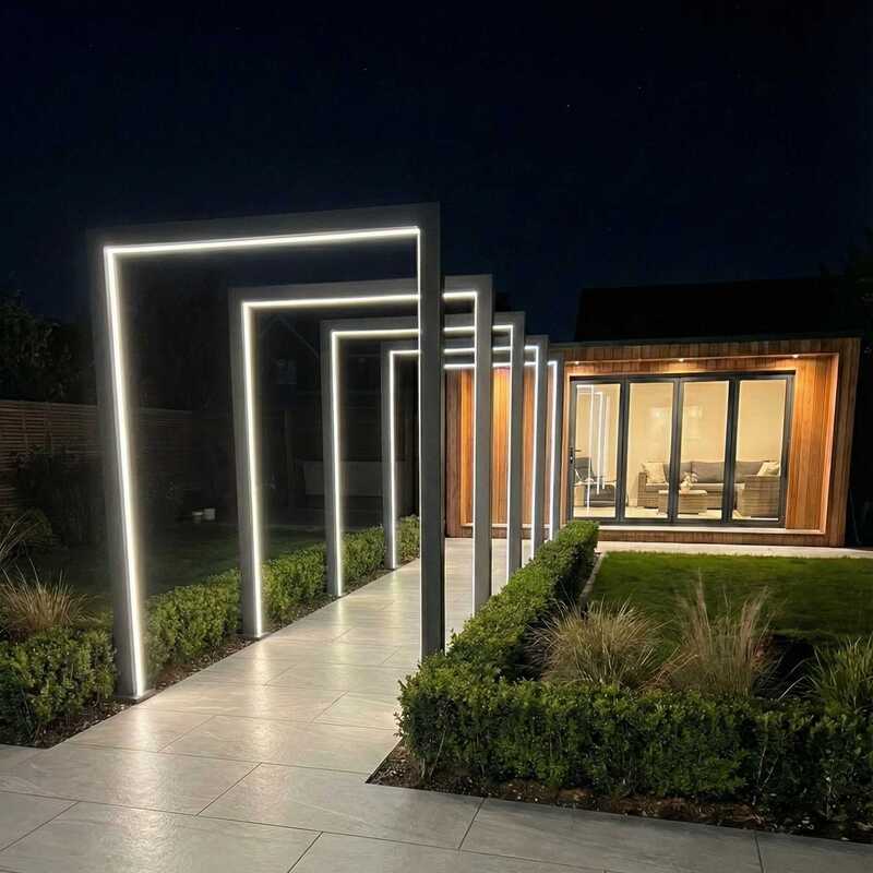Nova Titan LED pergola arch with white lighting