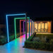 Nova Titan RGBW LED pergola arch set of 5 in grey in multicolour lighting