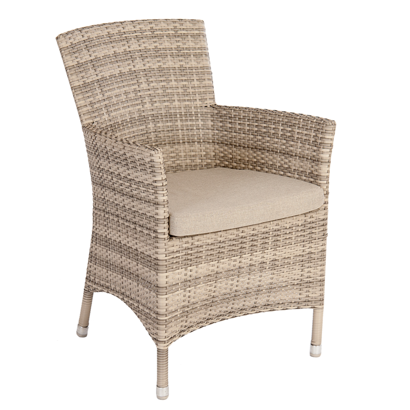 Alexander Rose Ocean Pearl Wave Armchairs x 2 and Bistro Table 60cm