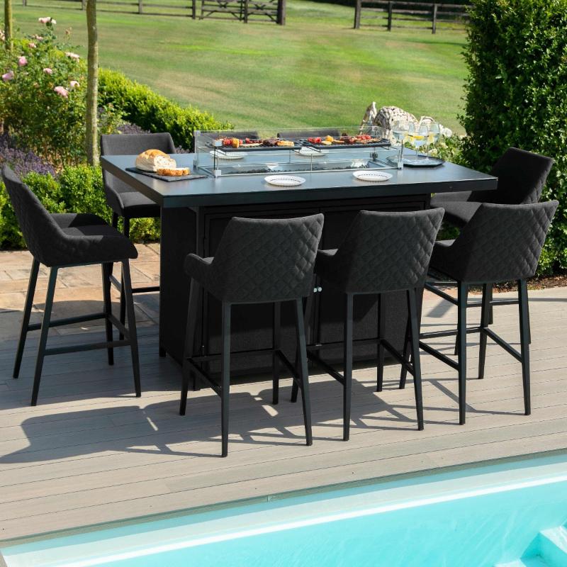 Regal Bar Set 8 Seat Charcoal by Poolside