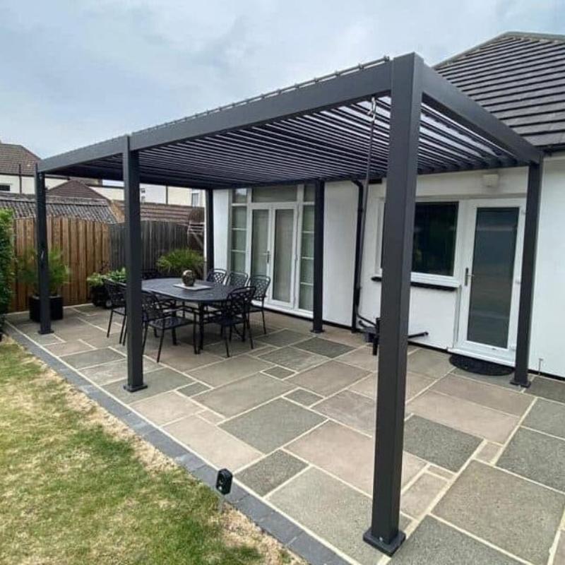 5m Suns Lifestyle Frame Only Grey Rota Pergola